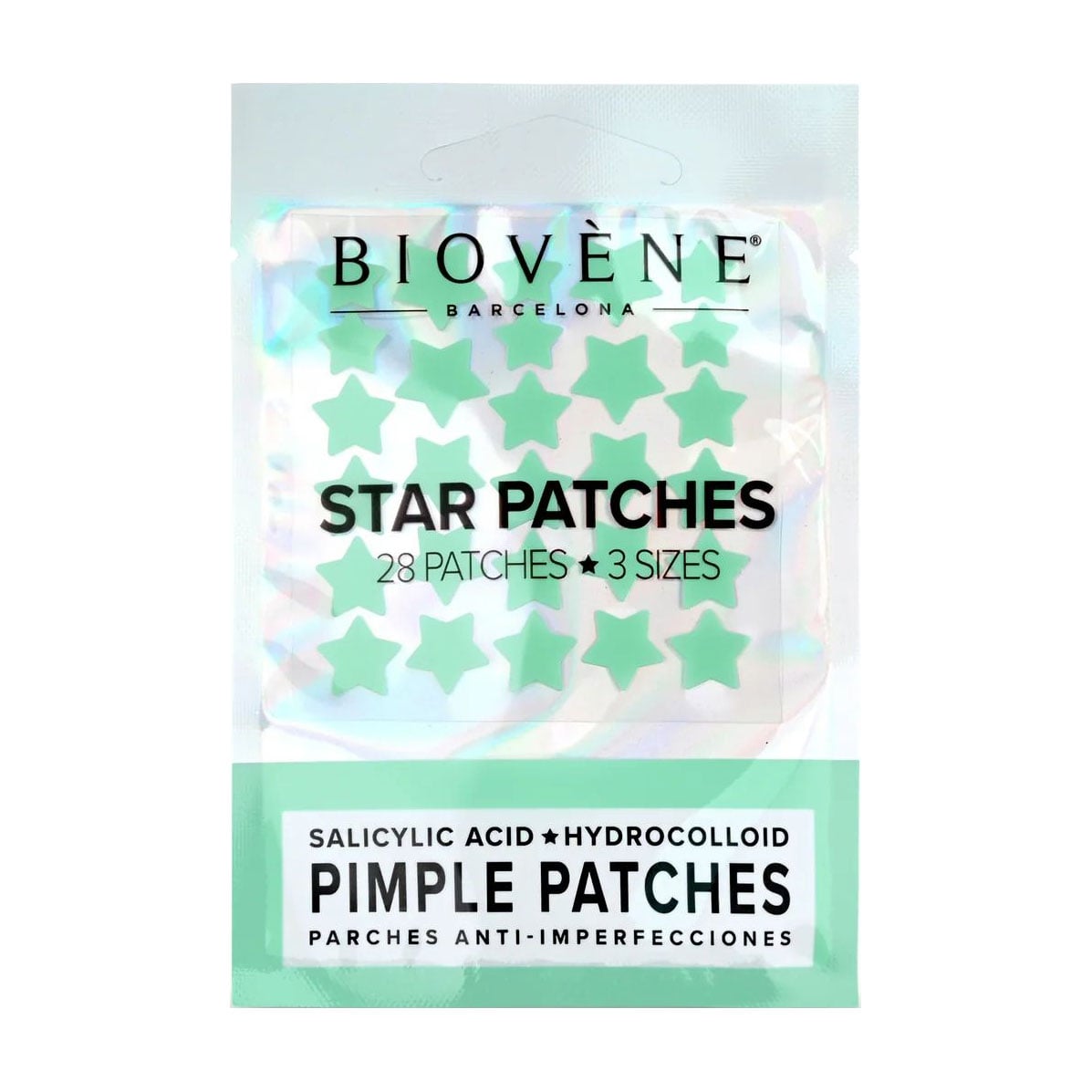 Точкові патчі проти висипів Biovene зелені зірки, 3 розміри, 28 шт